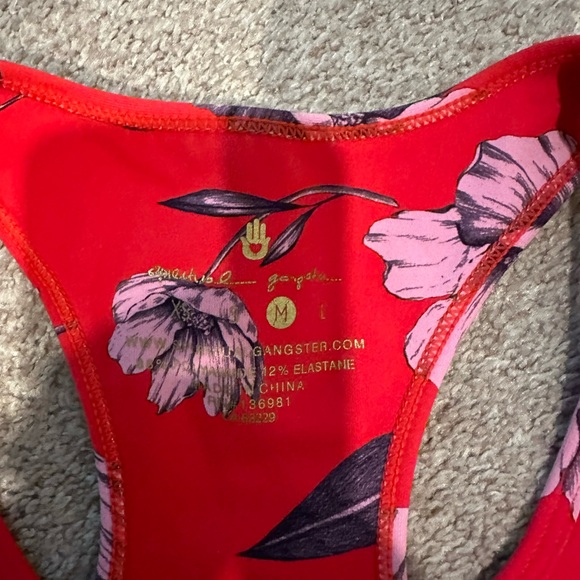 Spiritual Gangster Red Floral Warrior Top - Picture 2 of 3